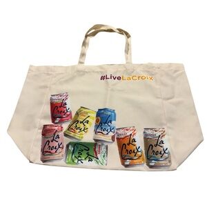 Large capacity lightweight “Live La Croix” 
canvas tote. NEW